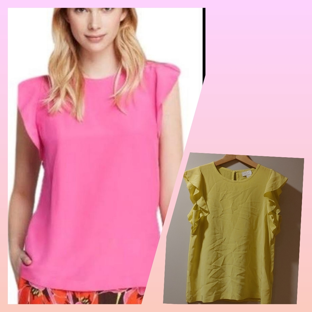 Kate Spade 100% Silk Ruffle Top